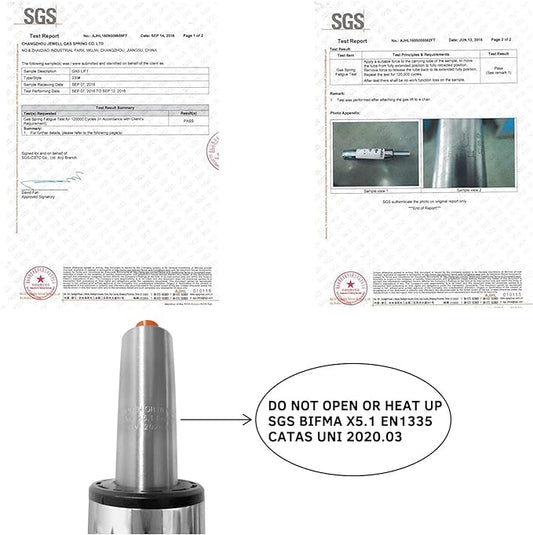 Stroke 8'' Gas Lift Cylinder Replacement Pneumatic Chair Part Heavy Duty Steel Case Universal Size Height Extension for Office Stool Chair