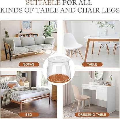 20 Pcs, Chair Leg Floor Protectors for Hardwood Floors, Felt Furniture Pads Silicone Chair Socks Leg Caps Covers, Furniture Protectors, Medium