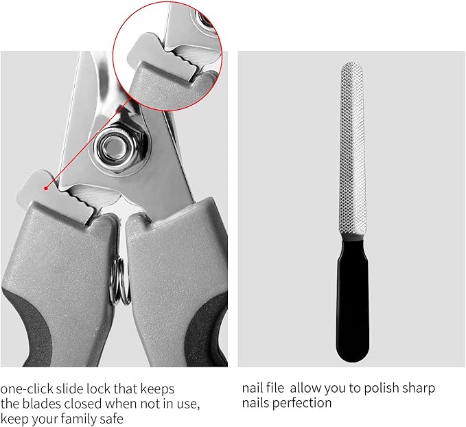 Tpotato Dog Nail Clippers,Dog Nail Trimmers for Large Breed Dog with Quick Sensor,Safari Professional Cat Nail Clipper with Safety Guard and Nail File.