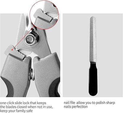 Tpotato Dog Nail Clippers,Dog Nail Trimmers for Large Breed Dog with Quick Sensor,Safari Professional Cat Nail Clipper with Safety Guard and Nail File.