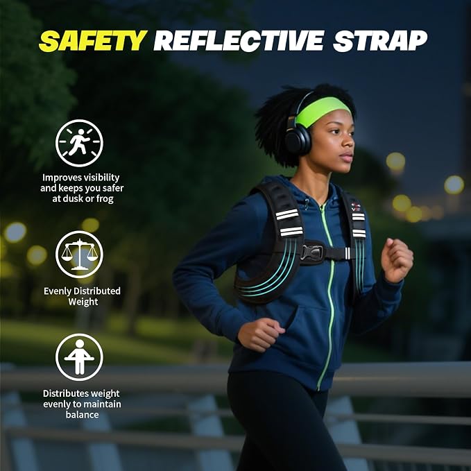 VBSD Weighted Vest Woman 6lb/8lb/12lb/16lb/20lb/25lb/30lb Weight Vest for Women Men Body Weight Vests for Walking Strength Training Running Workout Jogging Fitness