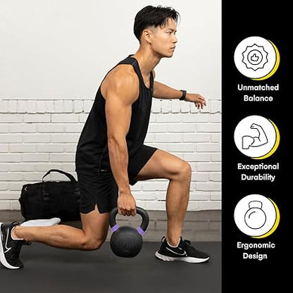 Kettlebell Kings Powder Coated Kettlebell Weights - 9-97 lb Strength Training Kettlebells for Men and Women - Hand Weights Workout Gym Equipment - Weights Set for Home Gym