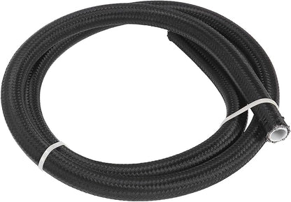 AN8 12 3ft Universal Braided PTFE Nylon Stainless Steel for E85 Car Oil Fuel Gas Line Hose Black