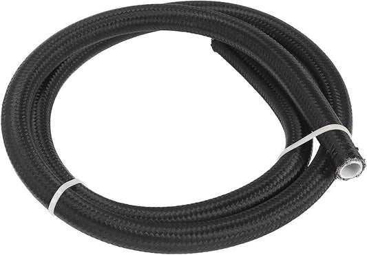 AN8 12 3ft Universal Braided PTFE Nylon Stainless Steel for E85 Car Oil Fuel Gas Line Hose Black
