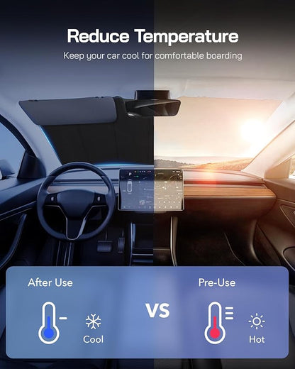 Windshield Sun Shade for Porsche Pana-mera,2017-2023,Thick Front Windshield Sunshade,6 Layers Sun Shield,Accordion Fold