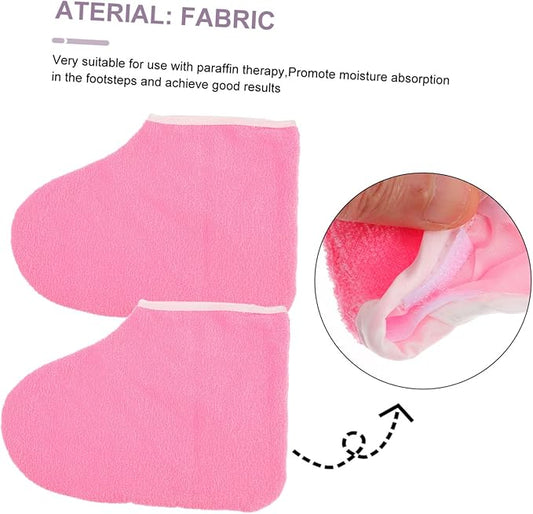 Healeved 2pcs Manicure Booties Foot Lotion Socks for Women Socks Heel Pumps for Women Heeled Loafers for Women Heels for Girl Socks Very Boots Moisturizing Spa Socks Pink Fabric
