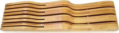 ROYALHOUSE Bamboo Knife Block Holder, In-Drawer Knife Drawer Organizer, Perfect for Home and Chefs, Premium Knife Holder, Gift for Any Occasion and Housewarming, Knives Not Included