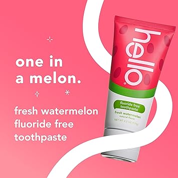 hello Fresh Watermelon Fluoride Free Kids Toothpaste, 4.2 Oz Tube