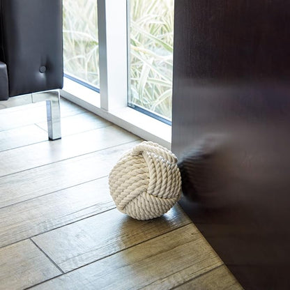 Okuna Outpost Rope Knot Door Stop - Weighted Door Stopper - Nautical Knot Doorstop - 3.5 lb, 6 x 12.5 in