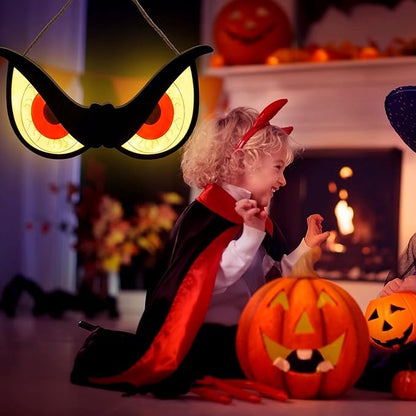 Agusbagli 40 LED Halloween Flashing Spooky Eyes Lights, 20" Battery Operated Halloween Window Lights with 2 Glowing Modes Foldable Design Hanging Light Up Eyes for Halloween Indoor Outdoor Decorations