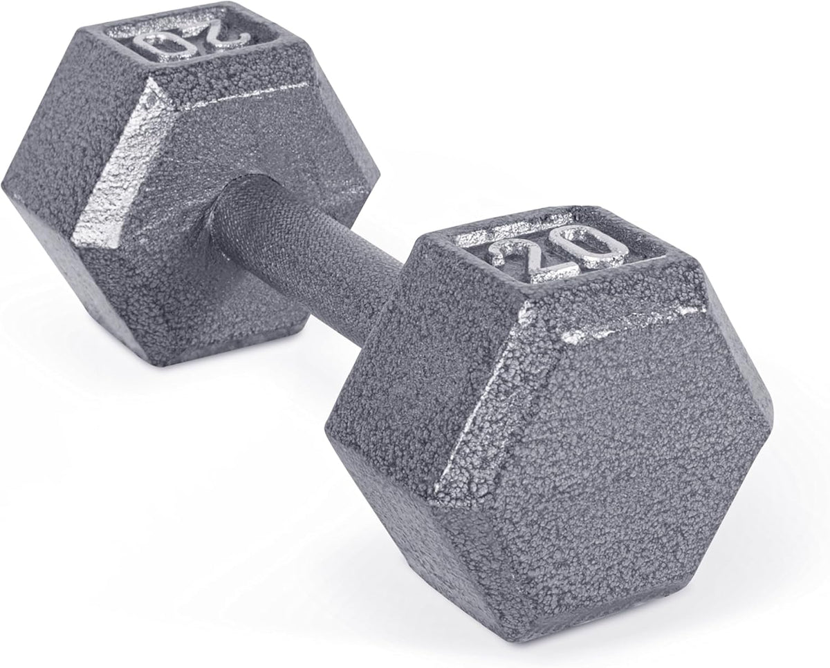 CAP Cast Iron Hex Dumbbells, 25 lb Hand & Free Weights, Single (Dumbbell contains cosmetic scratches)