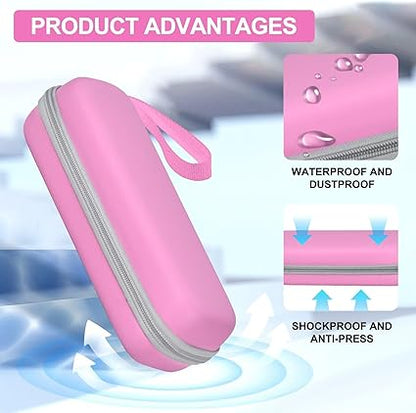 Toothbrush Travel Case for Oral B/Oral-B Pro 1000 1500 5000 7000 7500 6000 9600/ Phlips Sonicare 4100 5100 1100 6100 5300 Electric Toothbrush, Portable Hard Protective Storage Bag (Pink)
