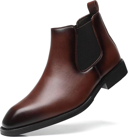 7.5 Size, SANNAX Men's Chelsea Boots Classic Business Leather Shoes Casual Dress Ankle Boot .