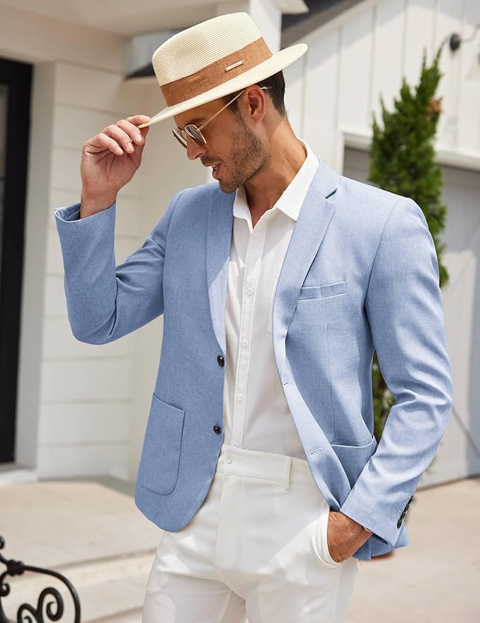 COOFANDY Mens Casual Blazer Sport Coat Lightweight Two Button Business Suit Jackets