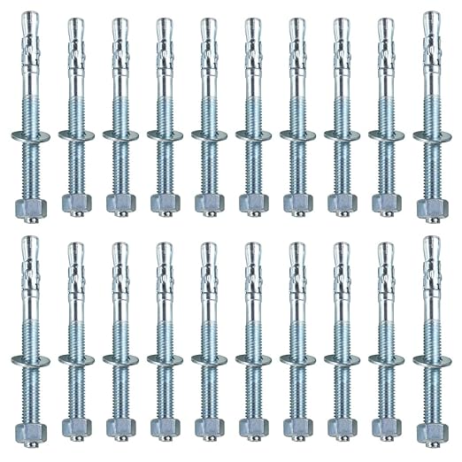 14" x2-14 Wedge Anchor by Zinced of Heavy-Duty Fastener for Cement and Concrete (20pcs Pack)