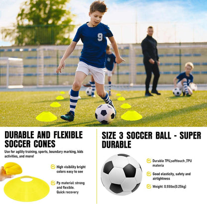 Soccer Goal, Kids Soccer Goals for Backyard Set, 2 Pack of Portable Pop Up Soccer Net with Soccer Ball, Cones, Complete Training Equipment for Youth, Toddler Outdoor Sports Games