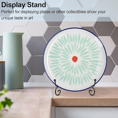 vivinin 4 Pack Plate Stands For Display, Plate Holder 6 Inch, Picture Frame Stand of Metal, Frame Holder Stand and Artworks, Small Easel Stand for Book, Tabletop Art, Picture, Photo and Platter