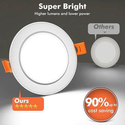 LemonBest 110V Not Dimmable 7W LED Ceiling Light Downlight Recessed Lighting, Superbright Cool White (2)
