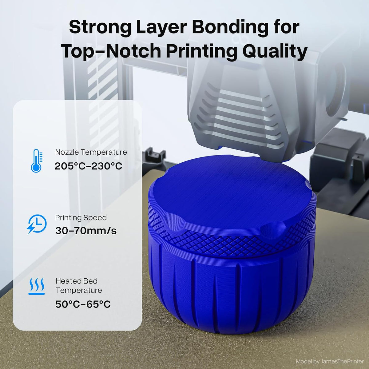 PLA+ 1.75mm 3D Printer Filament, PLA Plus with Dimensional Accuracy +/- 0.02mm