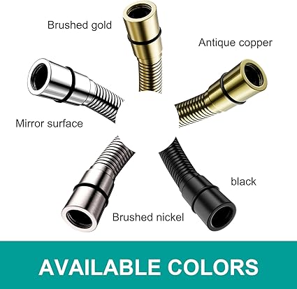 AULEEND,59 inch,encrypted shower hose 304 stainless steel metal - Extra long shower hose -(Universal Connection G 12" x 12")(Brushed Gold)