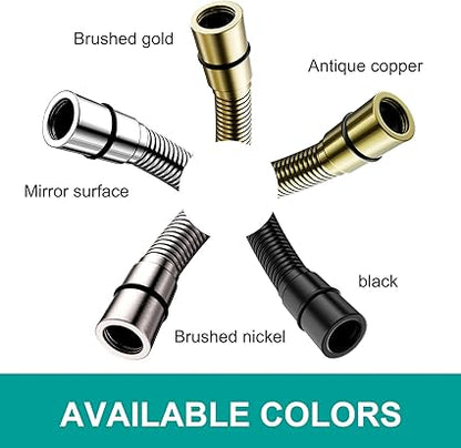 AULEEND,59 inch,encrypted shower hose 304 stainless steel metal - Extra long shower hose -(Universal Connection G 12" x 12")(Brushed Gold)