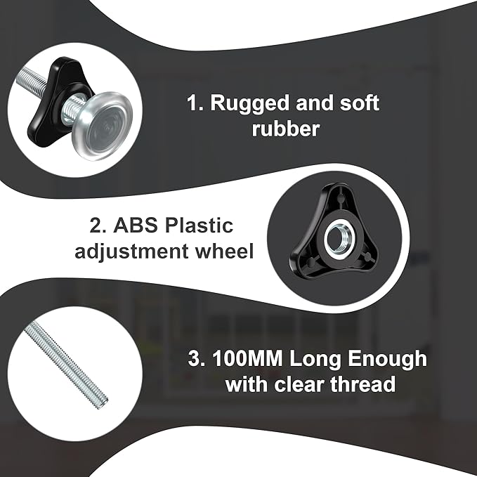 BalanceFrom Baby Gate Threaded Spindle Rod, 4 Pack M8 (8mm) Replacement Bolt Part for Baby & Pet Pressure Mounted Safety Door, Extra Long Wall Mounting Accessories Screws Rods for Stair Gates, Black