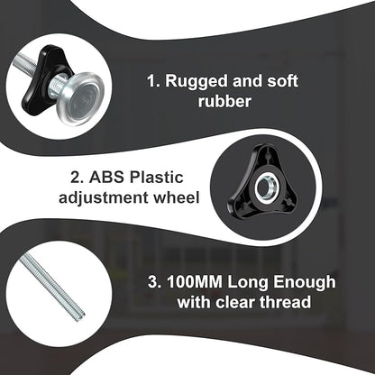 BalanceFrom Baby Gate Threaded Spindle Rod, 4 Pack M8 (8mm) Replacement Bolt Part for Baby & Pet Pressure Mounted Safety Door, Extra Long Wall Mounting Accessories Screws Rods for Stair Gates, Black