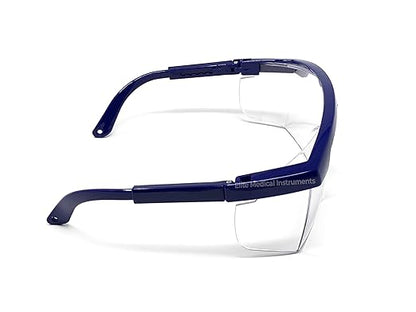Elite Medical Instruments Full Frame Adjustable Eyewear Safety Glasses, Blue
