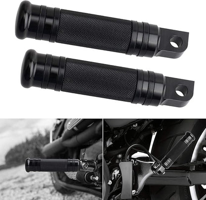 NTHREEAUTO Male Footpegs, Black CNC Billet Passenger Foot Pegs, Motorcycle Footrests Pedals Compatible with Harley Dyna, Sportster, Forty Eight