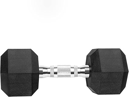Hex Dumbbells Rubber Coated Cast Iron Hex Black Dumbbell Free Weights for Exercises
