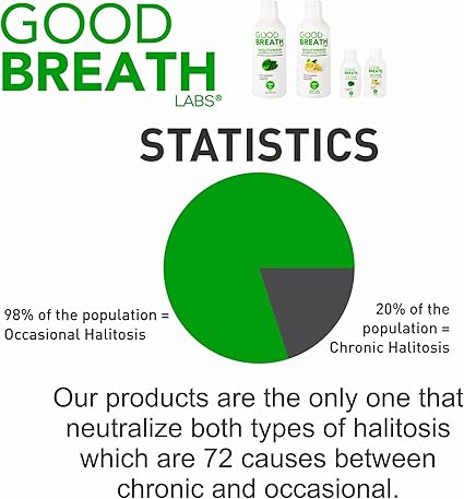 Goodbreath Mouthwash - Mint Mouth Rinse for Chronic Halitosis - New Ozone Technology Oral Rinse - Halitosis Treatment  Bad Breath Neutralizer - Mouthwash for Gum Diseases - Alcohol-Free  16 Oz