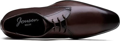 Jousen Men's Dress Shoes Leather Formal Business Oxford Derby Shoes Brogue Wingtip Retro Dress Shoes for Men