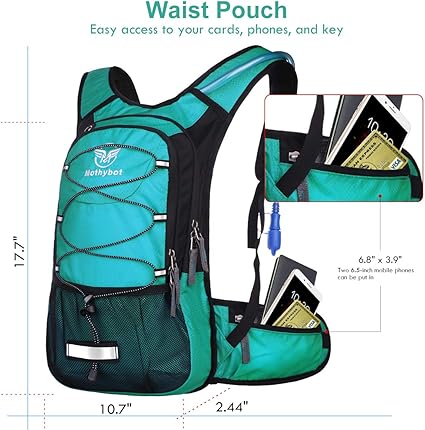 Hydration Pack, Insulated Hydration Backpack with 2L BPA Free Water Bladder and Storage, Hiking Backpack for Men, Women, Kids for Running, Cycling, Camping - Keep Liquid Cool up to 5 Hours
