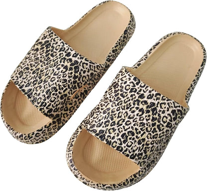 Cloud Slippers for Women and Men, Pillow House Slippers Open Toe House Slides EVA Thick Sole Bathroom Shower Sandals Summer Non-Slip Beach Pool Shoes
