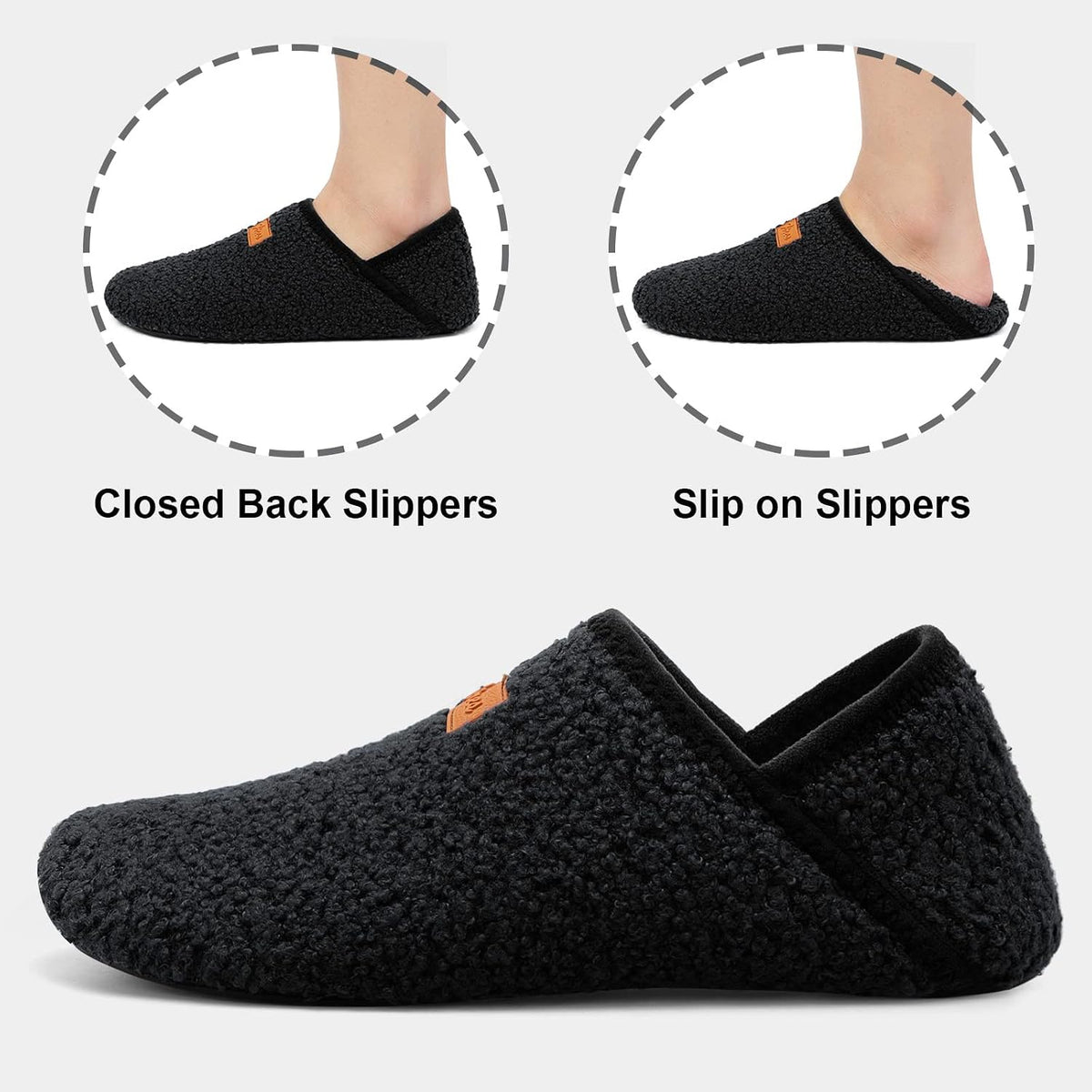 Womens Mens Slippers with Rubber Sole Soft-Lightweight House Slipper Socks Around House Shoes Non Slip Indoor/Outdoor