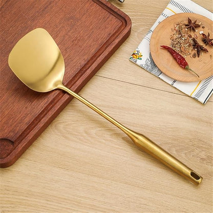 1 Piece, 201 Stainless Steel, Kitchen Cooking Tools, Stir, Golden Gift, Suitable for Flip, Omelette, Baking S Frying Fish Stir Fry and so on.