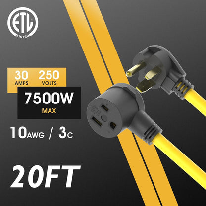 Tooliom 20 ft 10 AWG Welder Extension Cord, NEMA 6-50P to 6-50R