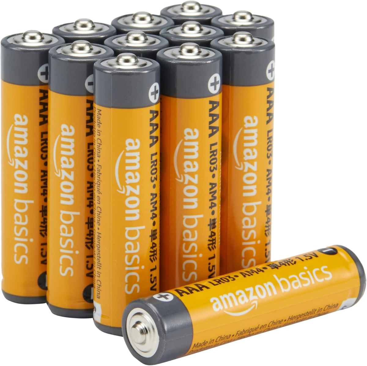 Basics AAA Long-Lasting Alkaline Batteries, 12 Count, 1.5 Volt, 10-Year Shelf Life, for Home and Office