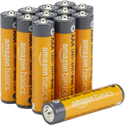 Basics AAA Long-Lasting Alkaline Batteries, 12 Count, 1.5 Volt, 10-Year Shelf Life, for Home and Office