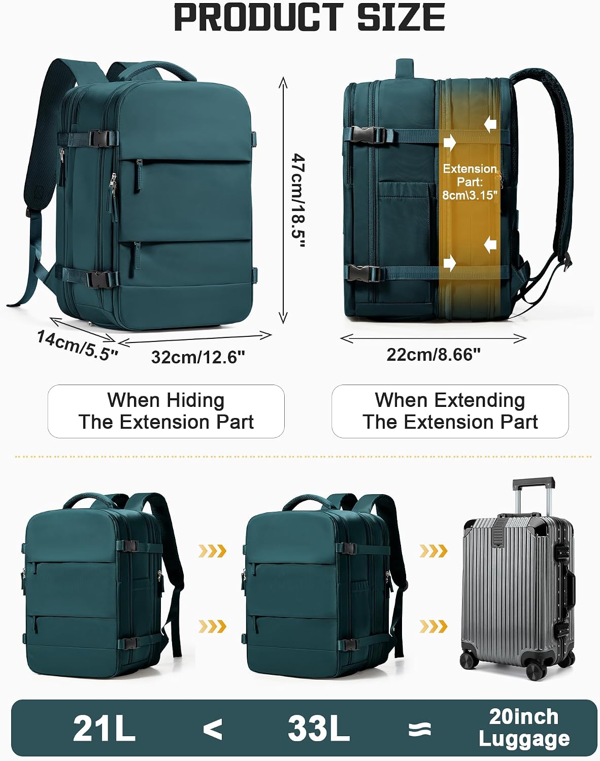 wepadre Vacuum Travel Backpack with Pump Travel Backpack with Vacuum System Expandable Vacpack Compression Backpacks for Travel Easy Vac Pack Carry on Luggage