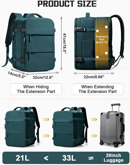 wepadre Vacuum Travel Backpack with Pump Travel Backpack with Vacuum System Expandable Vacpack Compression Backpacks for Travel Easy Vac Pack Carry on Luggage