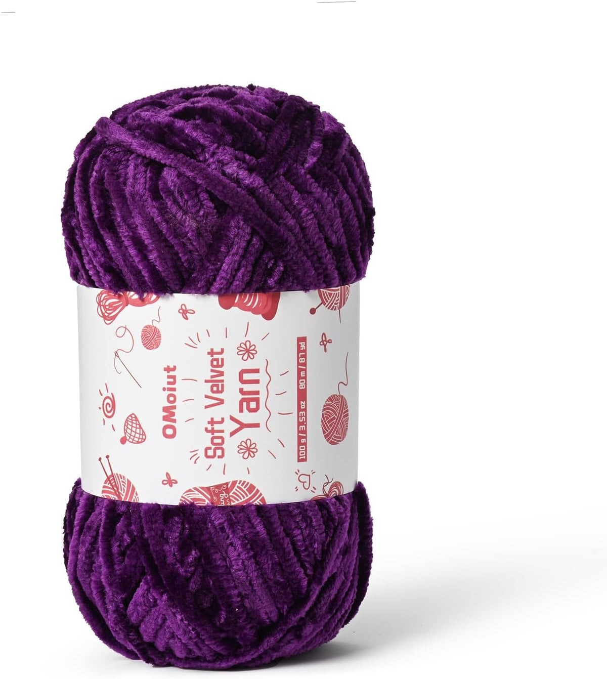 100g Fluffy Velvet Chenille Yarn for Crocheting and Knitting, 80m (87.5yd) Baby Yarn for Crocheting Soft, Crochet Chunky Yarns Amigurumi Yarns (Violets)