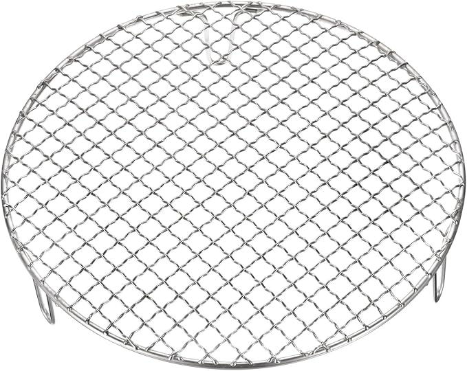 HARFINGTON Round Cooking Rack 11-inch Stainless Steel Cross Wire Barbecue Grill Net with 50mm Legs for Cooking Baking Steaming BBQ