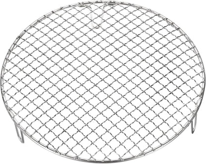 HARFINGTON Round Cooking Rack 11-inch Stainless Steel Cross Wire Barbecue Grill Net with 50mm Legs for Cooking Baking Steaming BBQ