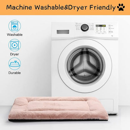 Dog Beds Crate Pad for MediumLarge Dogs Fit Metal Dog Crates,Ultra Soft Dog Crate Bed Washable  Anti-Slip Kennel Pad for Dogs Cozy Sleeping Mat,Pink 36inch