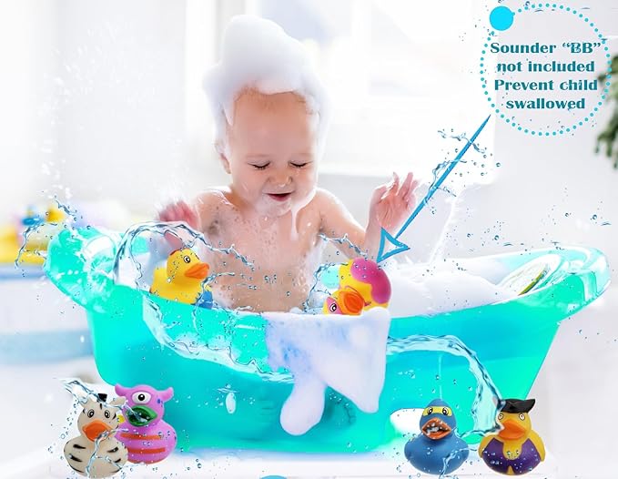 The Dreidel Company - Assortment of Rubber Ducks for Kids, Birthday Gifts, Baby Showers, Classroom Incentives, Summer Beach and Pool Activities, 2 Inch (10 Count).
