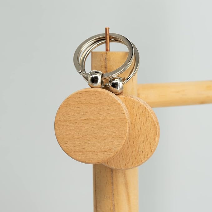 Blank Wooden Key Tag Key Chain Wood Engraving Blanks 20 Pack