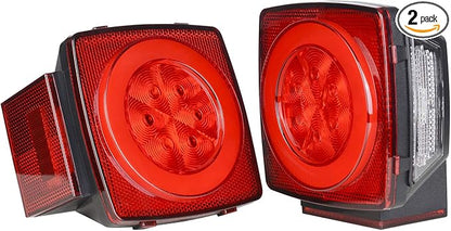 LINKITOM New Halo Submersible LED Trailer Light, Super Bright Brake Stop Turn Tail License Lights for Camper Truck RV Boat Snowmobile Under 80" Inch