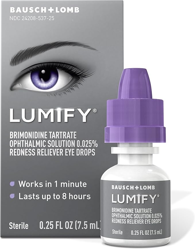 LUMIFY Redness Reliever Eye Drops, For Whiter  Brighter Looking Eyes, 0.25 Fl Oz (7.5 mL)