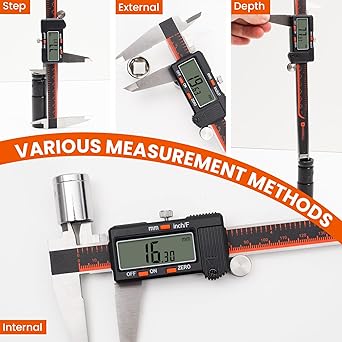 HARDELL Digital Caliper, 0-8 Inch Caliper Measuring Tool with Large LCD Screen, Auto-Off, InchFractionsMM Conversion, Electronic Stainless Steel Micrometer for DIYHousehold3D Printing